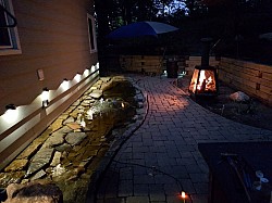 Small pond and garden area