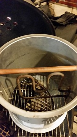 Charcoal starter with smoker element