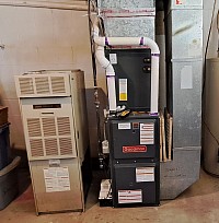 Old 80% with cracks in heat exchanger replaced with new 92% and cased evaporator coil