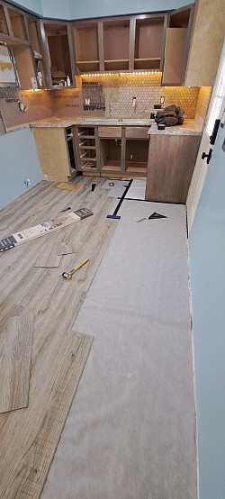 countertop is on and flooring going in